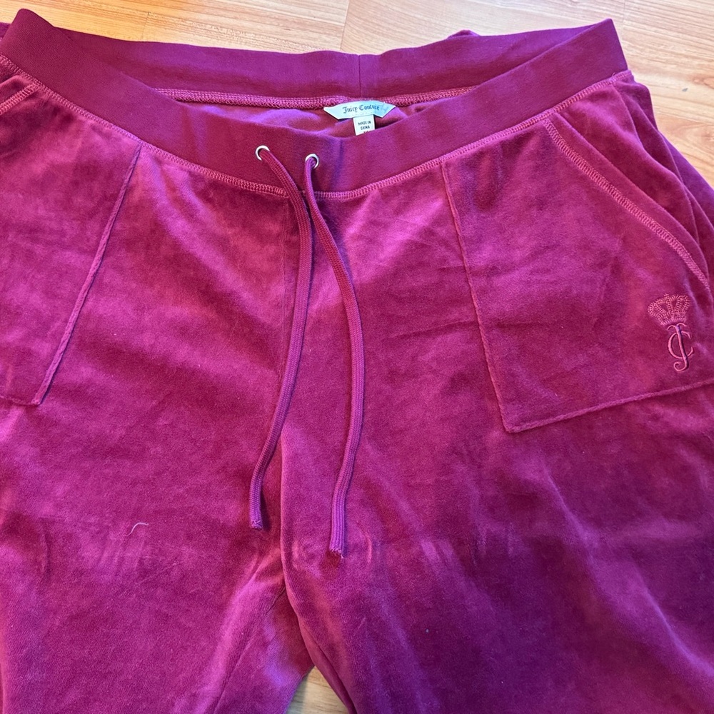 NWOT Juicy Couture Velour Flare Pants Y2K Berry Pink Drawstring Lounge